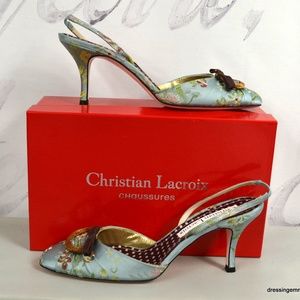 New Christian Lacroix slingback heels shoes 9-9.5